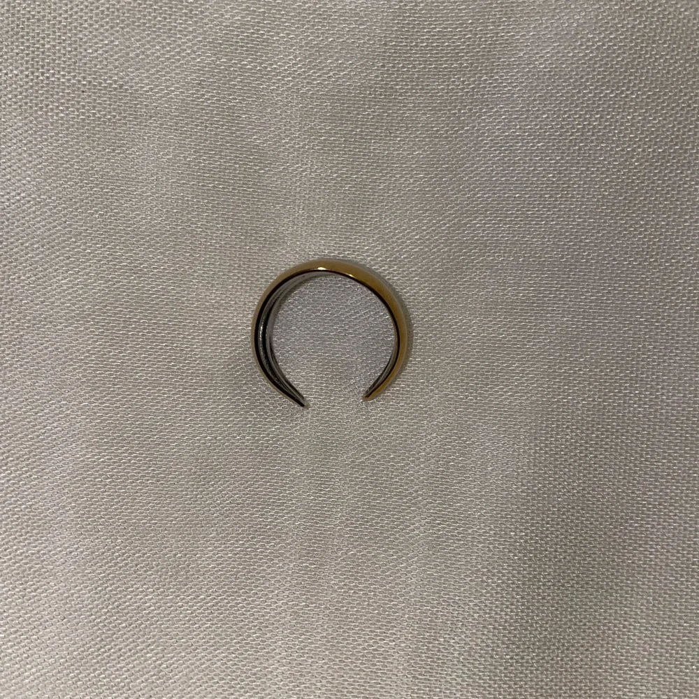 18K Gold-Plated Delicate Two-Tone Gold & Silver Open Ring